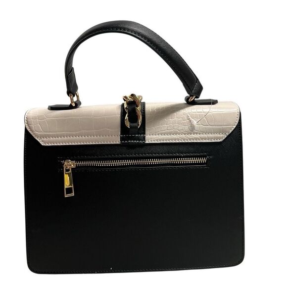 ALDO Dallamaraen Women’s‎ Top Handle Crossbody New Without Tags Black Tan Cream - Picture 3 of 14